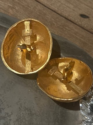 Pendientes clip vintage dorados Rena Lange