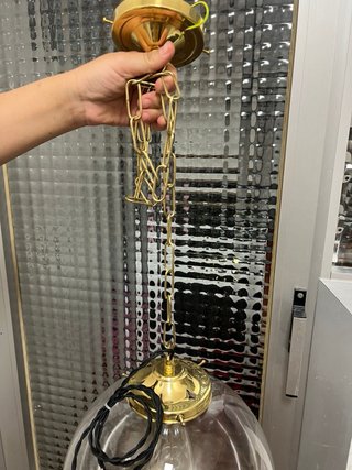 Lámpara colgante cristal y metal dorado