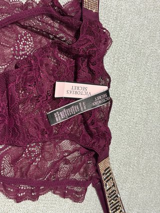 Conjunto lencería sexy encaje burdeos