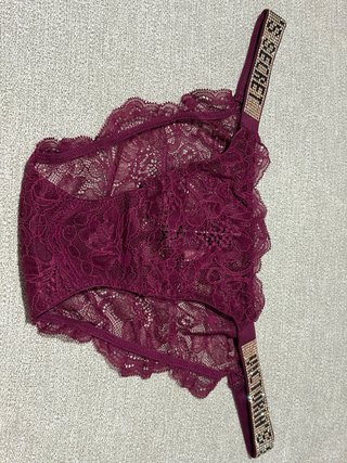 Conjunto lencería sexy encaje burdeos