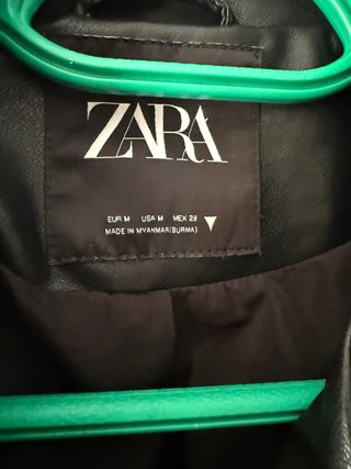 Cazadora Biker Zara Negra Corta