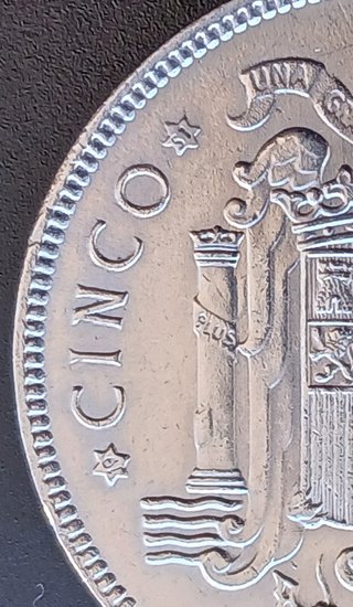 5 Pesetas 1949 (19 - 51) ¡SC! ¡Moneda Troquelada!