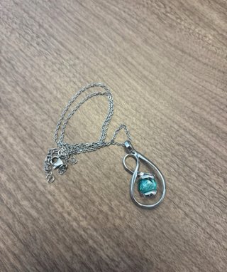 Collana Vetro Murano Venezia Argento Azzurro