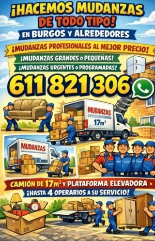 Mudanzas Burgos y provincia precios bajos, muebles