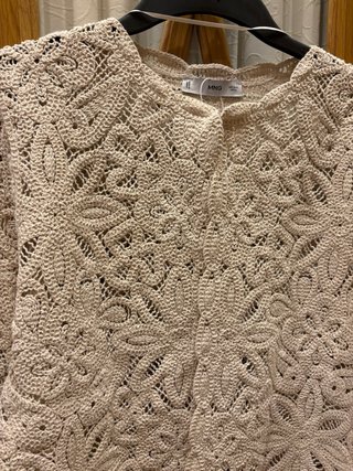 Chaqueta Mango Beige Crochet