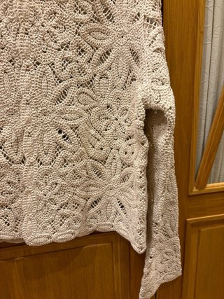 Chaqueta Mango Beige Crochet
