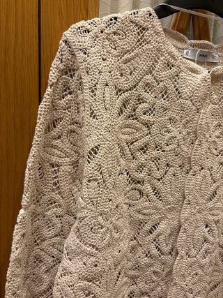 Chaqueta Mango Beige Crochet