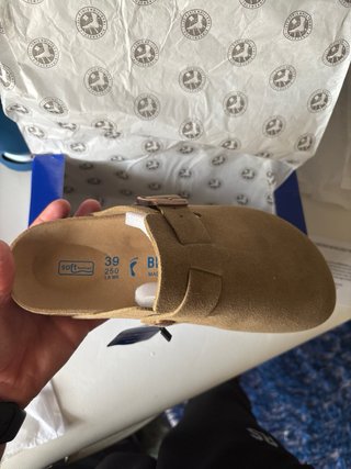 Birkenstock Boston Taupe Suede