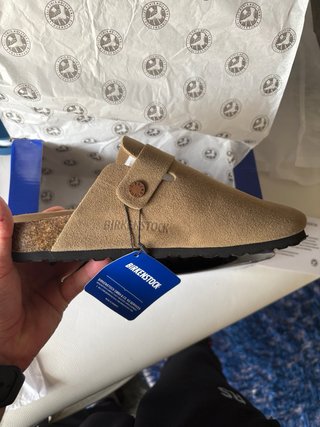 Birkenstock Boston Taupe Suede