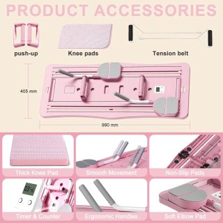 Máquina Reformadora Tabla Fitness Rosa
