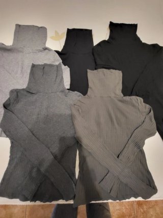 Pack 5 jerséis cuello alto talla S