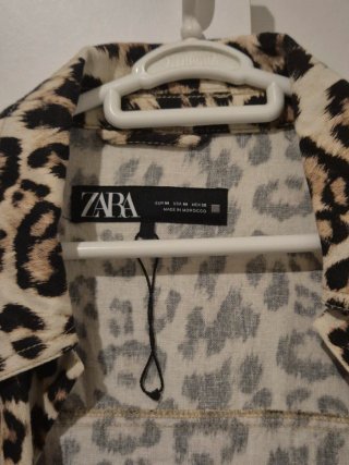 Sobrecamisa Zara Estampado Leopardo Talla M