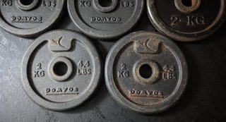 Lote 5 discos mancuernas 2 kg - Total 10 kg