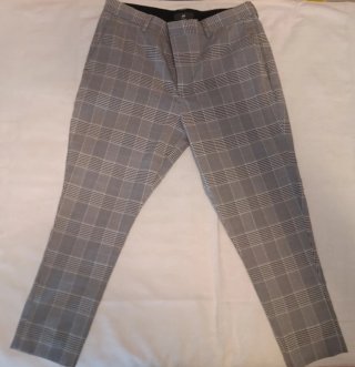 Pantalón H&M a cuadros gris hombre Slim fir