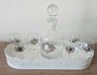 Set bottiglia liquore e 6 bicchieri