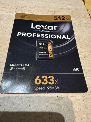 Tarjeta Lexar Professional 512GB 633x