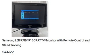 Samsung LE19R71B 19 TV/Monitor SCART