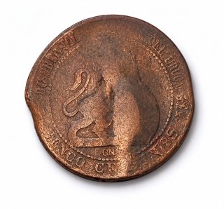 Moneda Antigua Bronce León 1789
