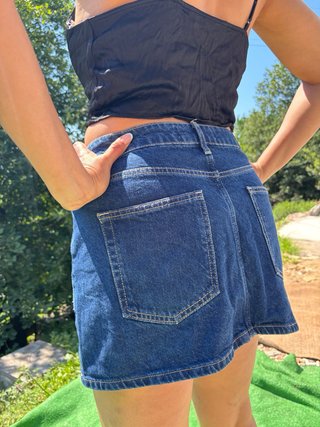 Falda vaquera Zara azul