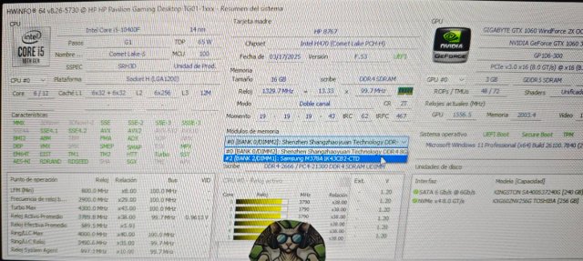PC Gaming i5 10400F, GTX 1060 3 GB, 16GB DDR4