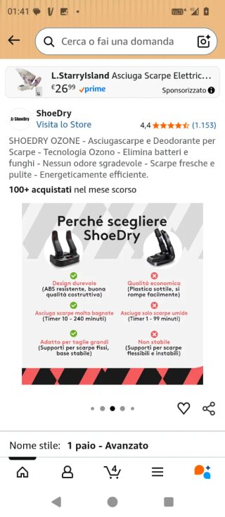 Asciugascarpe ionizzatore, deodora  elimina batter