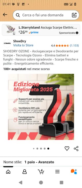 Asciugascarpe ionizzatore, deodora  elimina batter