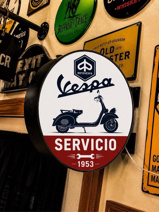 Cartel luminoso VESPA 1953