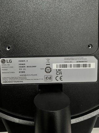 Monitor LG 24GN60R da 24 pollici a 120Hz, nero