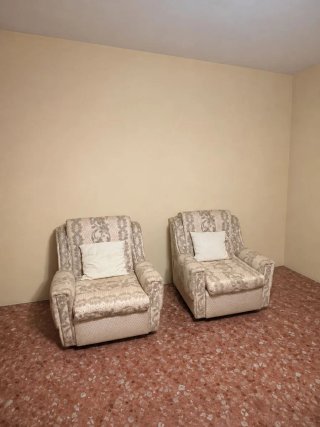 2 Poltrone in Tessuto Beige e Multicolore