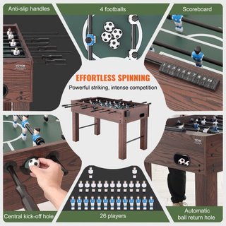 Mesa de Futbolín, Mesa de Futbolín de Tamaño Estándar de 55 Pulgadas, Mesa de Futbolín de Tamaño Completo para el Hogar, la Familia y la Sala de Juegos, Fútbol con Juego de Mesa de Futbolín, Inclu...