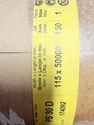 Rollo de lija Klingspor PS 30 D 115x50000mm