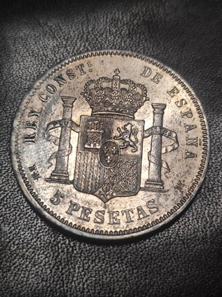 5 Pesetas Alfonso XII 1878 EMM "Rara" plata