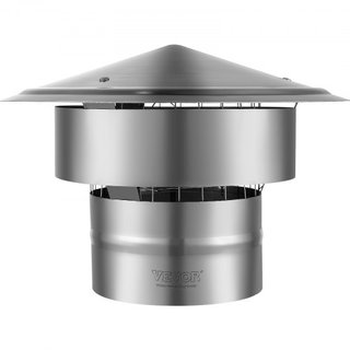 Copertura Camino, 152,4 mm, Copertura Tetto Tonda in Acciaio Inox 304, Coperture Estese 300 mm, Per Tutti i Climi e Viti Rinforzate, Facile Installazione, per Copertura Ventilazione Isolamento...