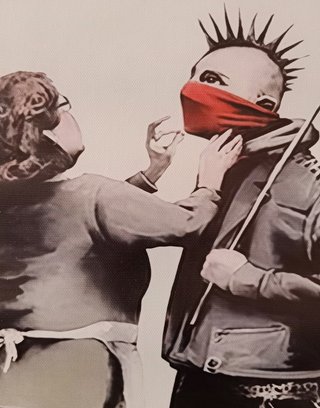 Poster Tela - 'Mama Punk' 30x40 cm.