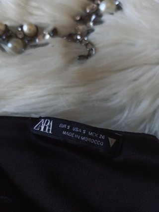 Top Zara Negro Terciopelo