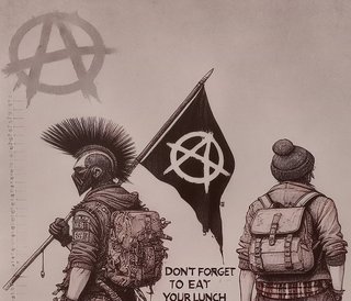 Poster su Tela - 'Manifestazione Anarchica'