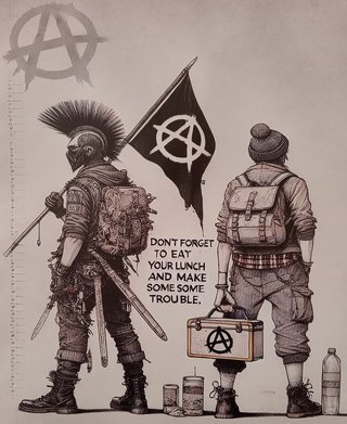 Poster su Tela - 'Manifestazione Anarchica'