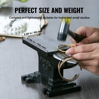 Yunque de Un Solo Cuerno, Yunque de Acero Fundido de 4 kg, Yunque Redondo de Alta Dureza para Herreros, Diseño Compacto y Base Estable, Herramientas y Equipos de Forja, Herramienta de Metalistería...