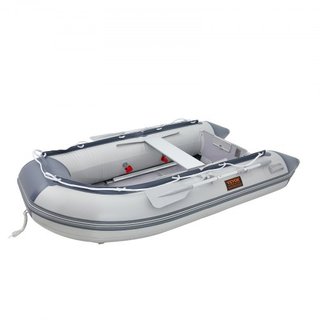 Bote Inflable, Bote Deportivo Transom para 4 Personas, con Suelo de Madera Marina y Banco de Aluminio Ajustable, Bote Inflable para Pesca de 1000 lbs, Remos de Aluminio, Bomba de Aire y Bolsa de T...