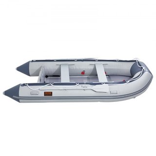 Bote Inflable, Bote Deportivo Transom para 6 Personas, con Suelo de Madera Marina y Banco de Aluminio Ajustable, Bote Inflable para Pesca de 1500 lbs, Remos de Aluminio, Bomba de Aire y Bolsa de T...