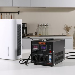 Convertidor de Voltaje Transformador, 2000VA, Transformador Pesado de Paso Arriba/Abajo, Convierte de 110 Voltios a 220 Voltios y de 220 Voltios a 110 Voltios, con Salida US Salida EU Puerto USB 5...