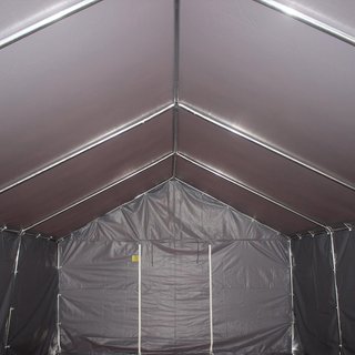 Tenda da Gara per Feste 8X4M con Porte a Cerniera, Gazebo da Giardino con Pannelli Rimovibili per Cortile e Giardino, per Auto, Moto, Biciclette, Grigio Scuro