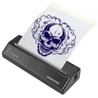 Impresora de Plantillas de Tatuajes, Impresora de Plantillas de Tatuajes Inalámbrica Bluetooth con 10 Piezas de Papel de Transferencia y Bolsa de Tela, Impresora de Tatuajes Portátil para Teléfono...