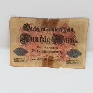 Billete antiguo 50 Darlehenskassenschein