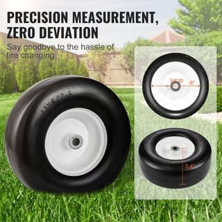 Neumáticos de Cortacésped con Llanta, Neumáticos de Tractor Tubeless 13x5-6", Conjunto de Rueda y Neumático de 2 Paquetes, Neumáticos de PU Sin Pinchazos, Hub Centrado de 3.25"-5.9", Tamaño de Buj...