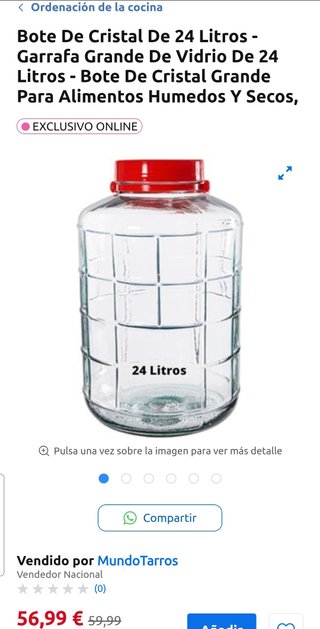 Lote 10 botes cristal herméticos uno de 24 litros