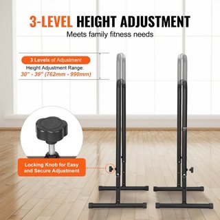 Barras de Dips, Capacidad de 440 lbs, Estación de Soporte de Dips de Alta Resistencia con Altura Ajustable, Estación de Dips para Entrenamiento de Fitness, Soporte para Flexiones Parallette, Barra...