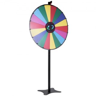Rueda de Premios Giratoria de 36 pulgadas, Rueda Giratoria de 18 Ranuras, Rueda de Ruleta con un Borrado en Seco y 2 Marcadores, Juegos de Giro de Fortuna de Pie o de Mesa en Fiesta, Pub, Feria Co...