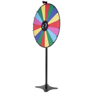 Rueda de Premios Giratoria de 36 pulgadas, Rueda Giratoria de 18 Ranuras, Rueda de Ruleta con un Borrado en Seco y 2 Marcadores, Juegos de Giro de Fortuna de Pie o de Mesa en Fiesta, Pub, Feria Co...