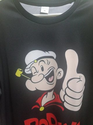 Camiseta Popeye XL Negra